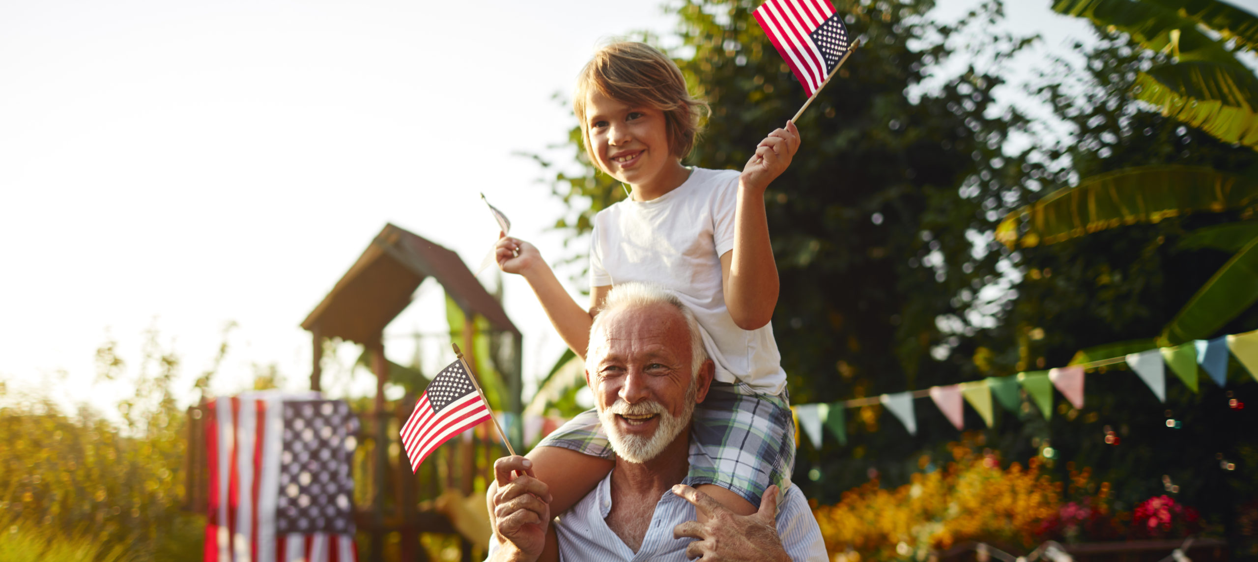 4th Of July - Grandfather and grandson